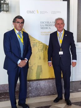 El presidente de la Fundación IDIS, Juan Abarca, y presidente de la OMC, Tomás Cobos