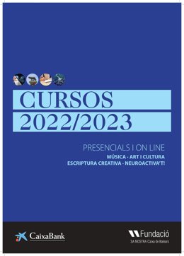 Cartel de los cursos educativos de Fundació Sa Nostra y CaixaBank.