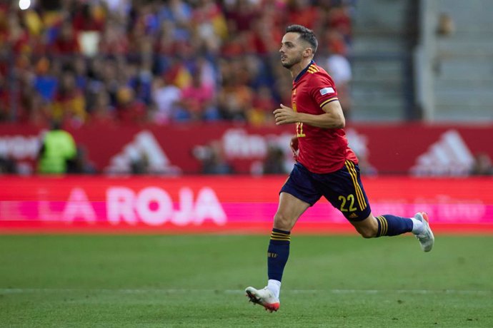 Archivo - Pablo Sarabia of Spain in action during the UEFA Nations League - League A Group 2 football match between Spain and Czech Republic at the La Rosaleda Stadium on June 12, 2022 in Malaga, Spain