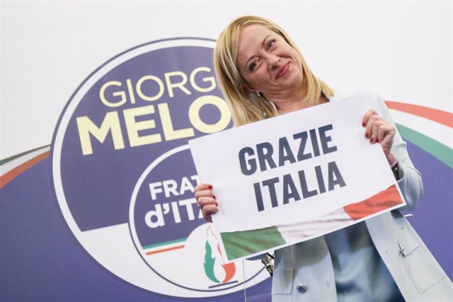 La presidenta del partido ultraderechista Hermanos de Italia, Giorgia Meloni