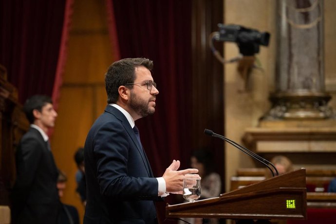 El presidente de la Generalitat, Pere Aragons, en el Debate de Política General en el Parlament.