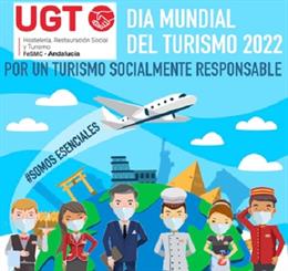 Archivo - Reivindicación de UGT en el Día Mundial del Turismo 2022.