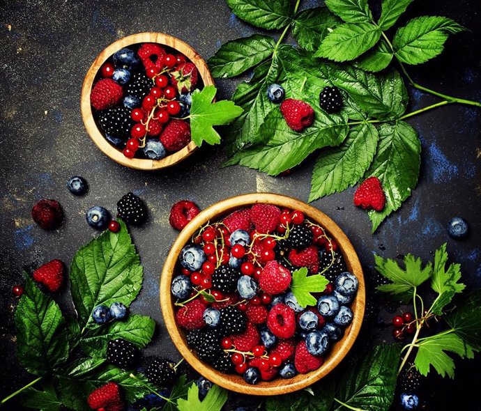 Forest Berries, Assorted In A Bowl, Top View