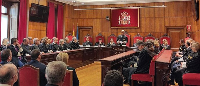 El presidente del TSJA, Jesús María Chamorro, interviene en el acto de apertura del año judicial.
