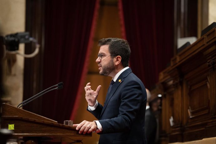 El president de la Generalitat, Pere Aragons, intervé al debat de política general anual, en el Parlament de Catalunya