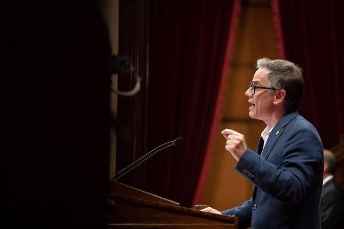 El presidente de ERC en el Parlament, Josep Maria Jové, en el Debate de Política General