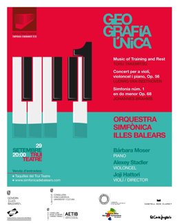 Cartel de la Orquesta Sinfónica de Baleares y el concierto 'Geografía única'.