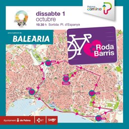 Cartel donde figura el recorrido de Rodabarris.