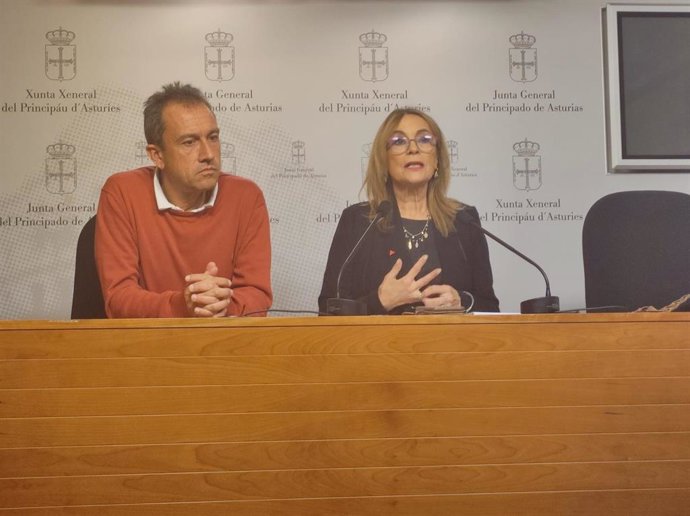 Los diputados de IU Ovidio Zapico y Ángela Vallina