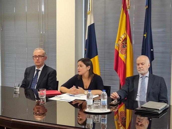 La consejera de Turismo del Gobierno de Canarias, Yaiza Castilla, durante la rueda de prensa de presentación de la Convención