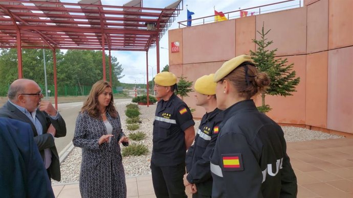 La delegada del Gobierno, Virginia Barcones, en el Ceder de Lubia (Soria).