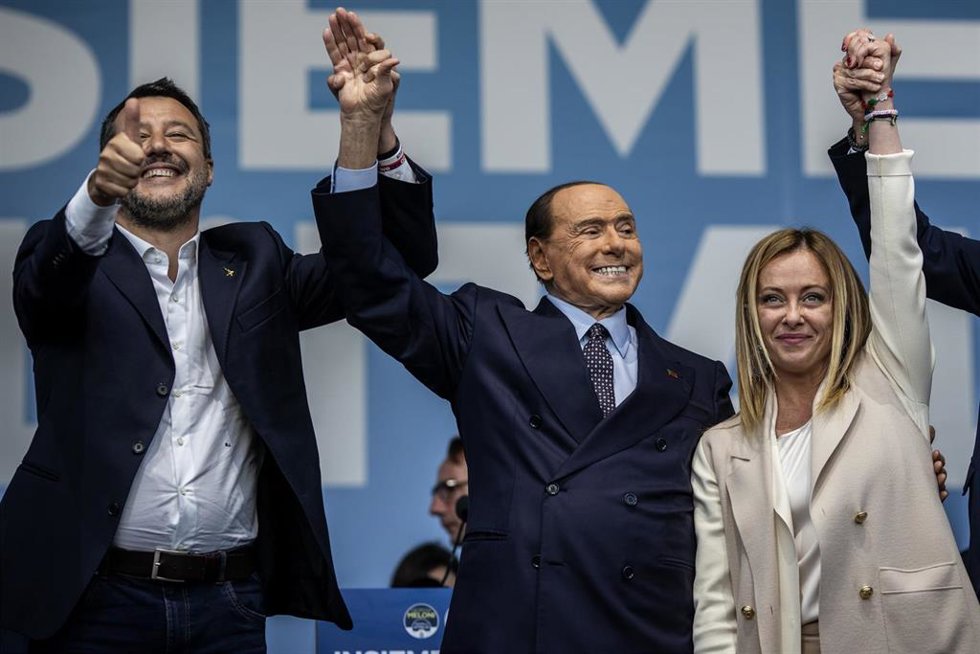 Líderes del bloque centro-derecha en Italia