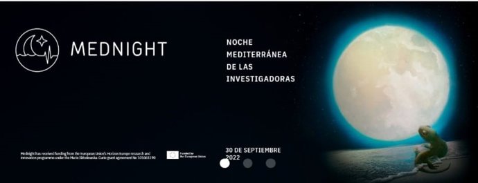 Imagen del cartel de la Noche mediterránea de las investigadoras. Mednight GTS.