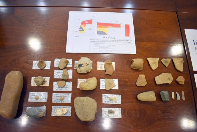 Algunas de las piezas encontradas en una excavación arqueológica de Alhaurín de la Torre