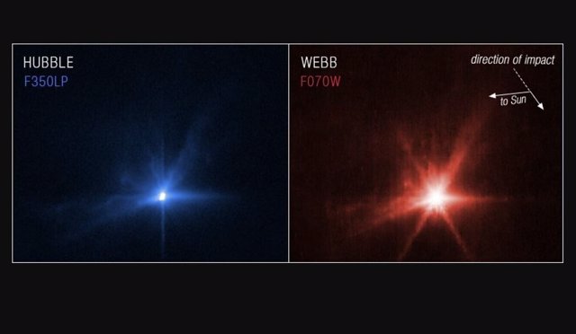 Webb y Hubble captan vistas en detalle del impacto de DART