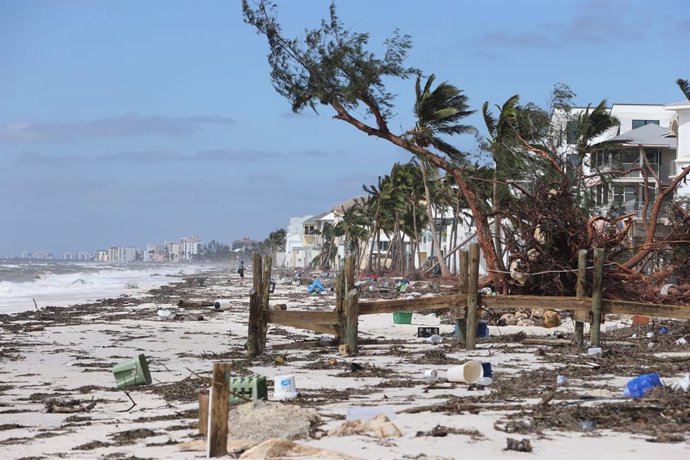 29 September 2022, US, Bonita Beach: A general view of destructions caused by Hurricane Ian. Photo: Luis Santana/Tampa Bay Times via ZUMA Press/dpa