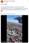Los aviones del Ejército del Aire sobrevuelan Madrid en un ensayo para el desfile del 12 de octubre