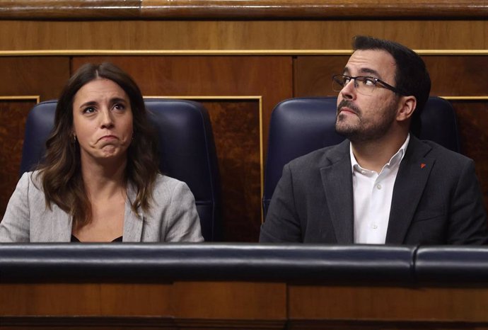 La ministra de Igualdad, Irene Montero, y el ministro de Consumo, Alberto Garzón.
