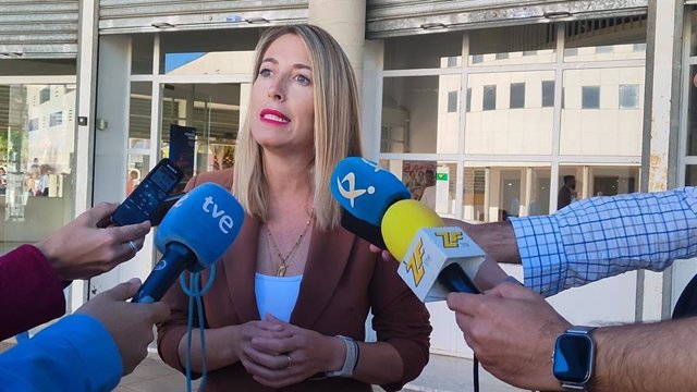 La presidenta del PP de Extremadura, María Guardiola, en su visita a la Feria Ganadera de Zafra 2022