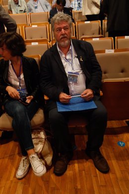 El portavoz de Transición Ecológica de Unidas Podemos (UP) y coordinador de Alianza Verde, Juan López de Uralde, en la 'Jornada de Agricultura y Agua en el Levante, presente y futuro'