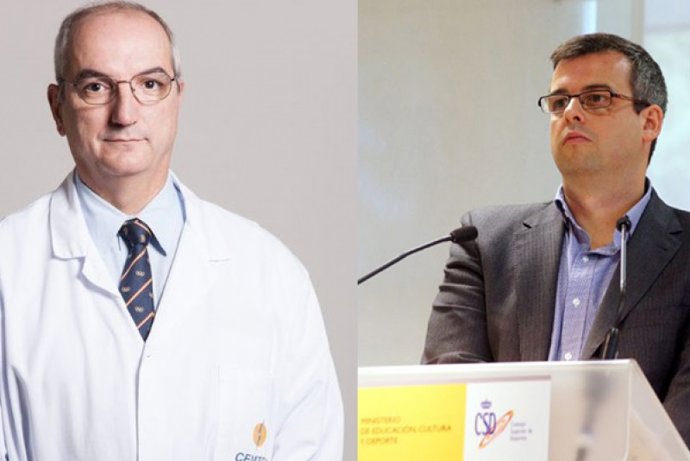 De izda a dcha: el doctor Tomás Fernández Jaén y el exnadador y periodista Luis Leardy