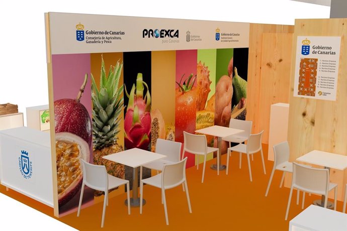 Fotomontaje del stand del Gobierno de Canarias en la Fruit Attraction