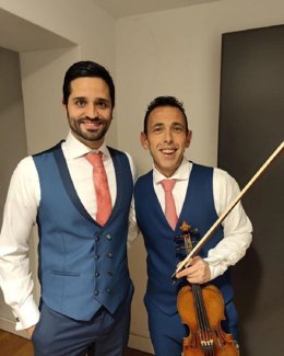 El profesor de violín de la Orquesta de Valncia, Raúl Arias, y el pianista Hilario Segovia,