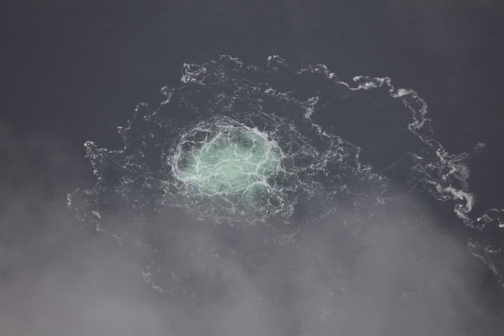 Vista aérea de la fuga en el Nord Stream