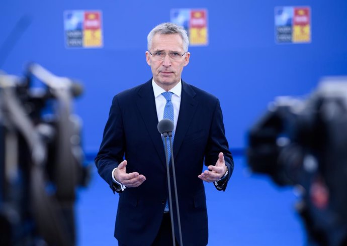 Archivo - 29 June 2022, Spain, Madrid: NATO Secretary-General Jeans Stoltenberg makes remarks upon his arrival at the Nato summit in Madrid. The heads of state and governments of the 30 alliance states are to make decisions on the implementation of the 