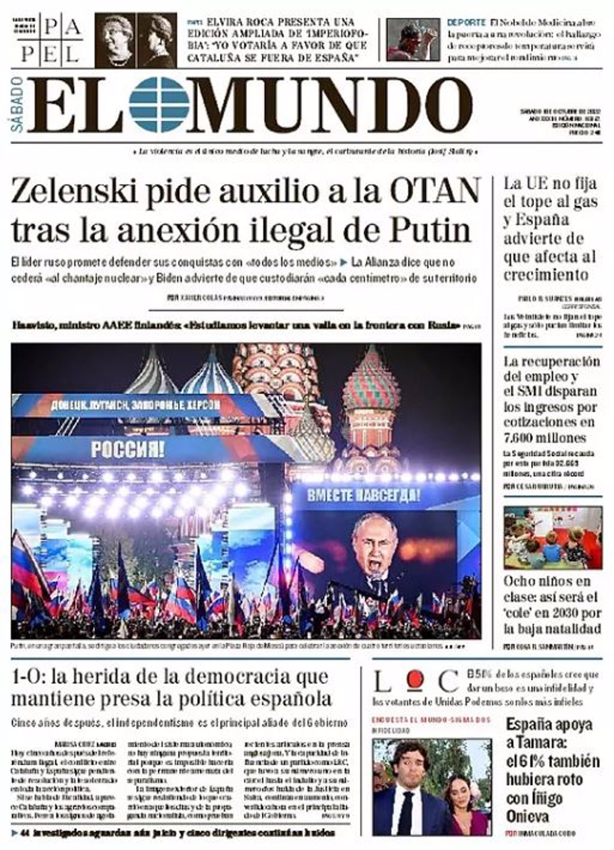 Las Portadas De Los Periódicos Del Sábado 1 De Octubre