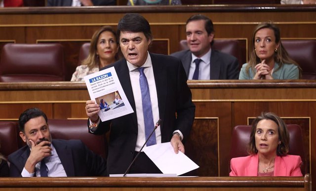El diputado del PP, Carlos Rojas, interviene durante una sesión de control al Gobierno.