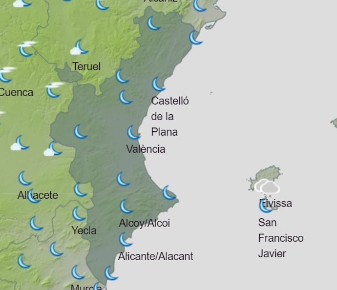 Predicción meteorológica para el sábado 1 de octubre