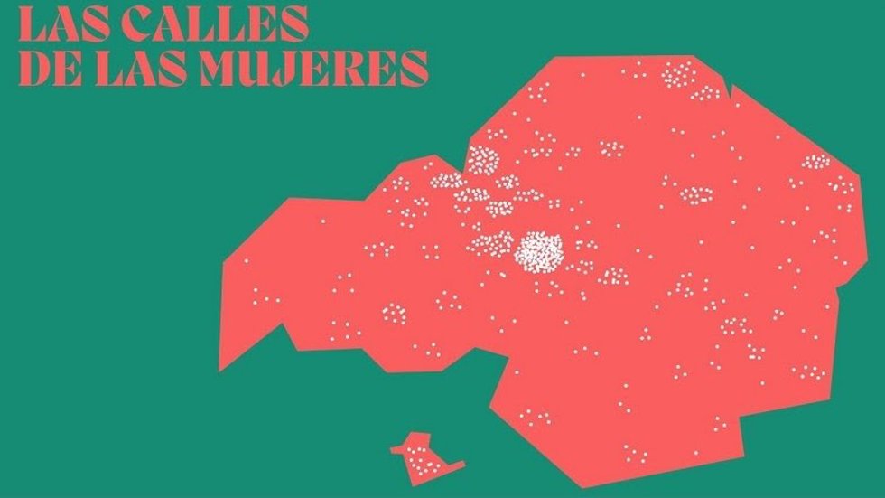 Web de la Diputación de Bizkaia que refleja la escasa presencia de bombres de mujeres en el callejero vizcaíno