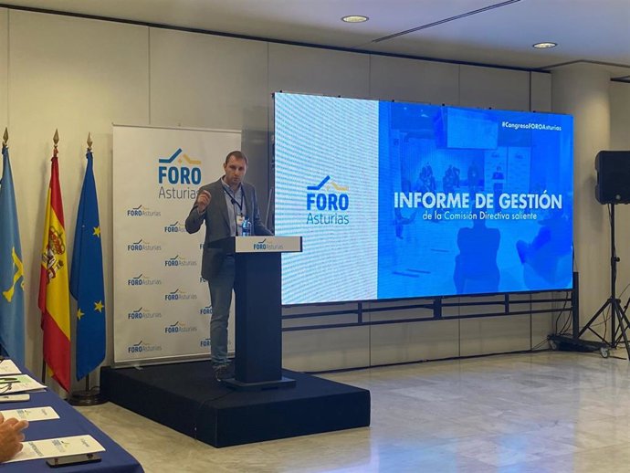 El secretario general de Foro Asturias y portavoz en la Junta General, Adrián Pumares