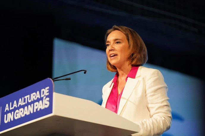 La secretaria general del PP nacional, Cuca Gamarra, en un acto en Marbella (Málaga)