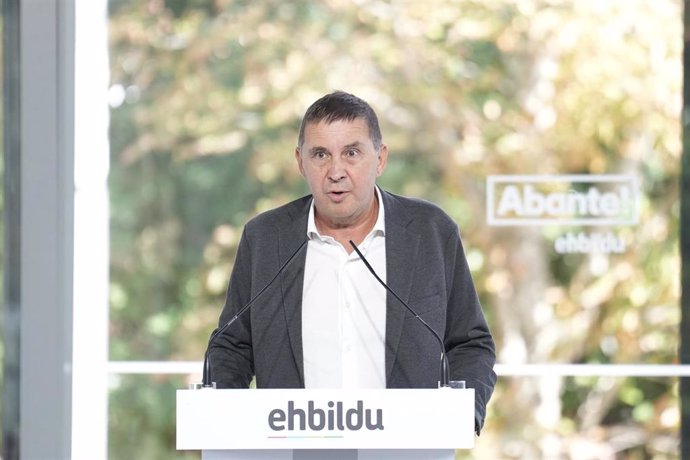 El coordinador general de Euskal Herria Bildu, Arnaldo Otegi, en un acto de su partido