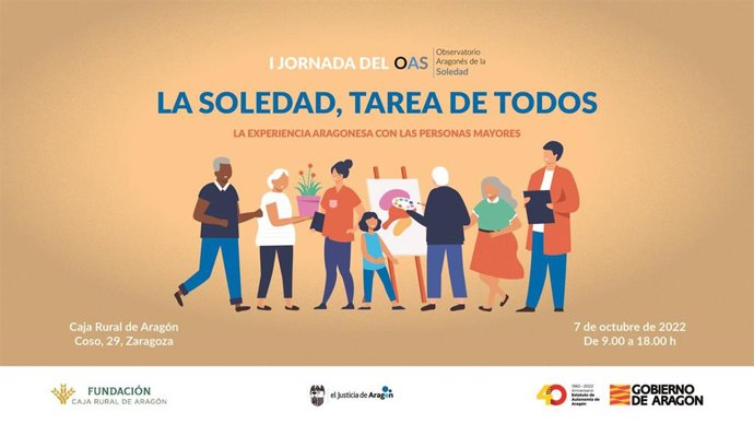 La jornada, organizada por el Observatorio Aragonés de la Soledad, se celebra el 7 de octubre.
