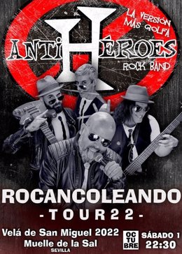Cartel anunciador del concierto que ofreció el sábado Antihéroes Rock Band y en el que perdió la vida su vocalista.
