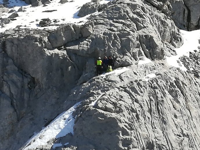 Un momento del rescate.