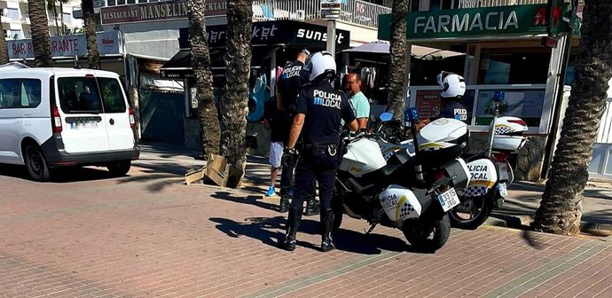 Actuación de la Policía Local de Palma, este fin de semana.