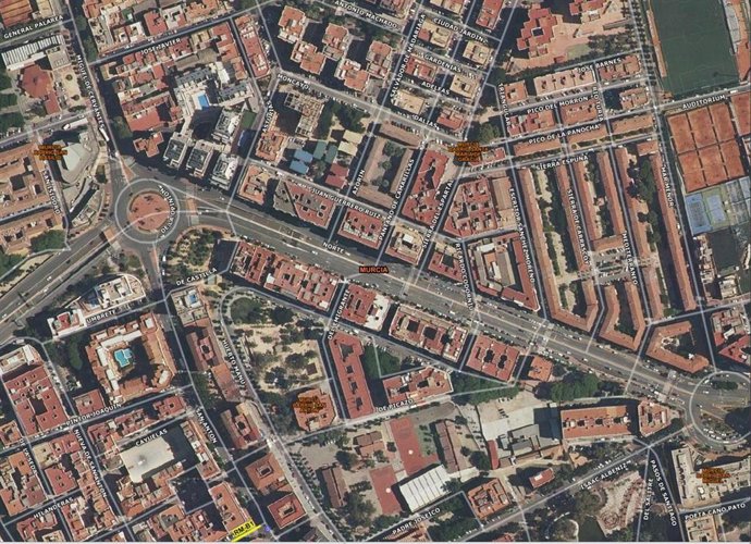 Lugar sobre el plano, en el que se ha producido el accidente