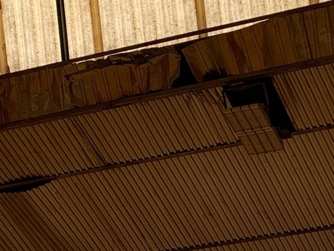 Estdo de la cubierta del pabellón de la Salobreja