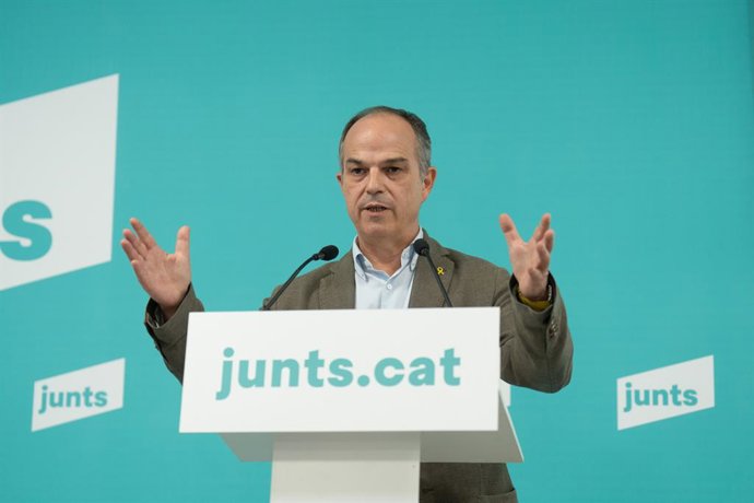 El secretari general de Junts, Jordi Turull, ofereix una roda de premsa després de la reunió de l'Executiva, a 3 d'octubre de 2022, a Barcelona, Catalunya (Espanya). L'ex-vicepresident del Govern Jordi Puigneró ha revelat que Junts ha renunciat al seu r