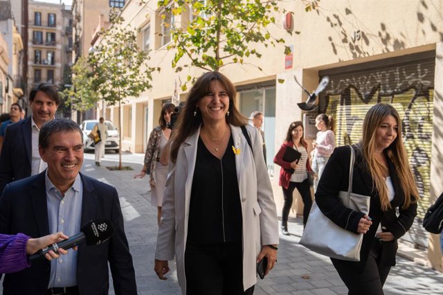 La presidenta de Junts, Laura Borràs, arriba a l'Executiva de Junts.