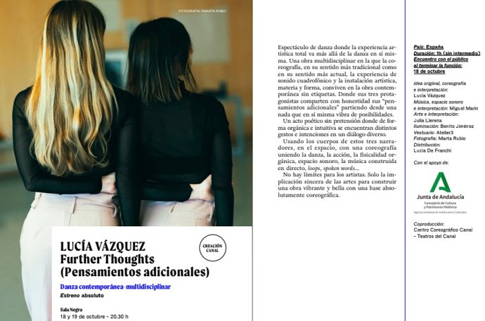 'Further throughts' de la bailarina y coreógrafa Lucía Vázquez