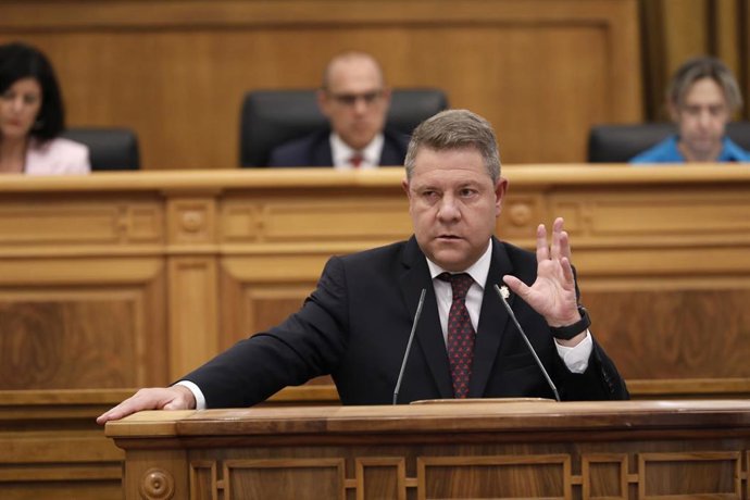 El presidente de Castilla-La Mancha, Emiliano García-Page, en el debate sobre el estado de la región