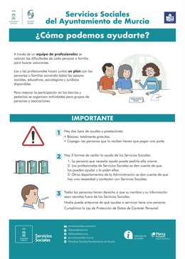 Cartel de los Servicios Sociales del Ayuntamiento de Murcia