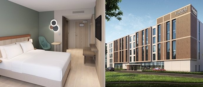 Renders del prototipo de hoteles Fairfield by Marriott para Europa.