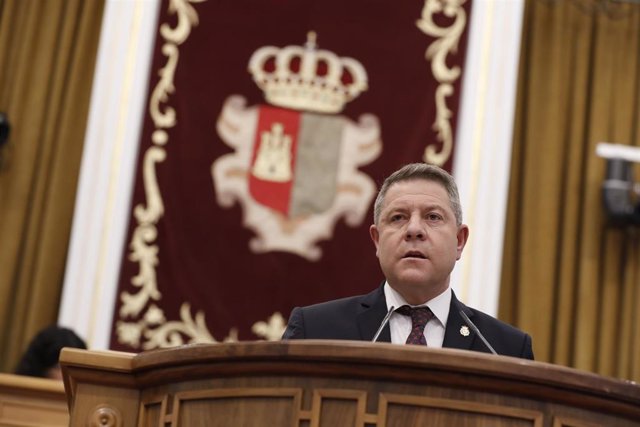 El presidente de Castilla-La Mancha, Emiliano García-Page, en el debate sobre el estado de la región