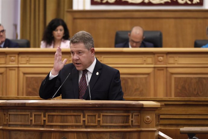 El presidente de Castilla-La Mancha, Emiliano García-Page, en el debate del estado de la región